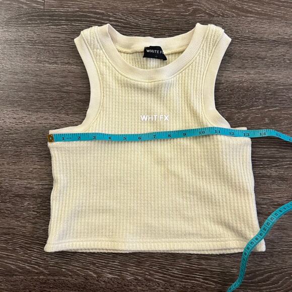 White Fox Boutique WHT FX Ribbed Cropped Tank Top Butter Yellow Size Large - Picture 9 of 13